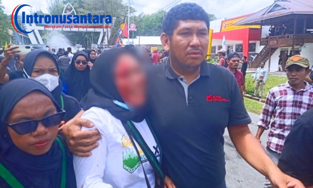 KPP Badko HMI Malut Alami Luka Saat Aksi di DPRD Halsel