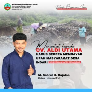 Kontraktor CV Aldi Utama Jalan Lapen Bermasalah, di Halmahera Selatan