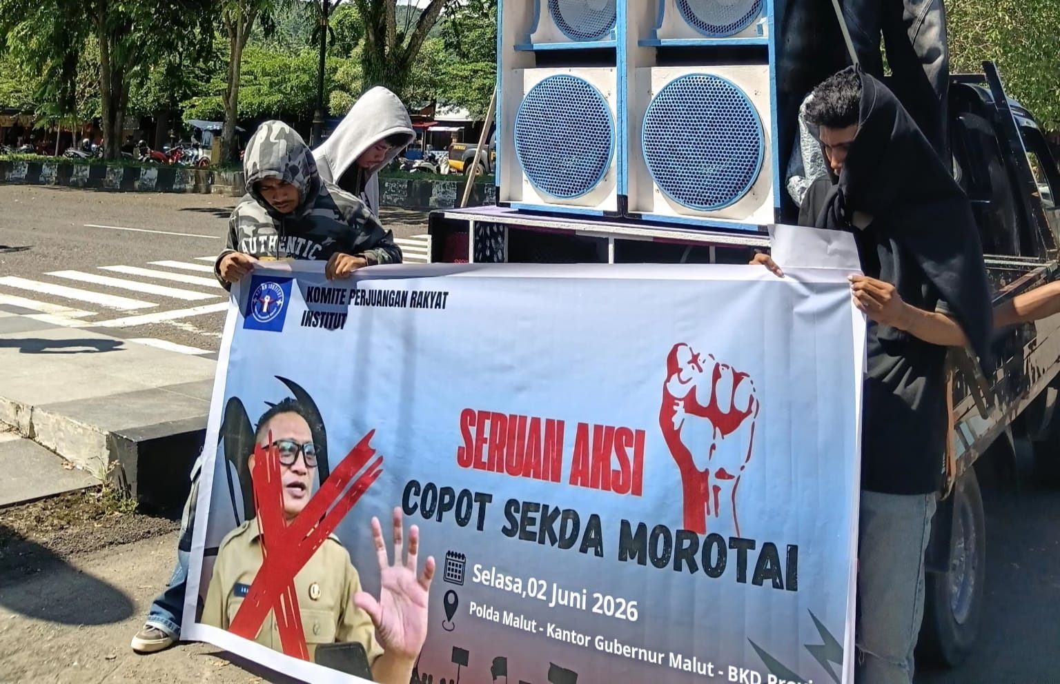KOPRA Institute Geruduk Polda Malut, Minta Kasus Judi Online Sekda Morotai Diusut Tuntas